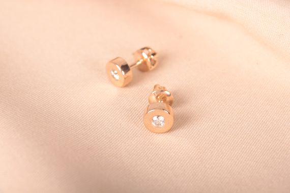 Женские серьги гвоздики из красного золота | Зображення 6