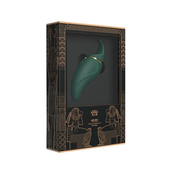 Дизайнерський вібратор 2в1 з язичком Zalo Hero Jewel Green та кристалом Swarovski | Зображення 9