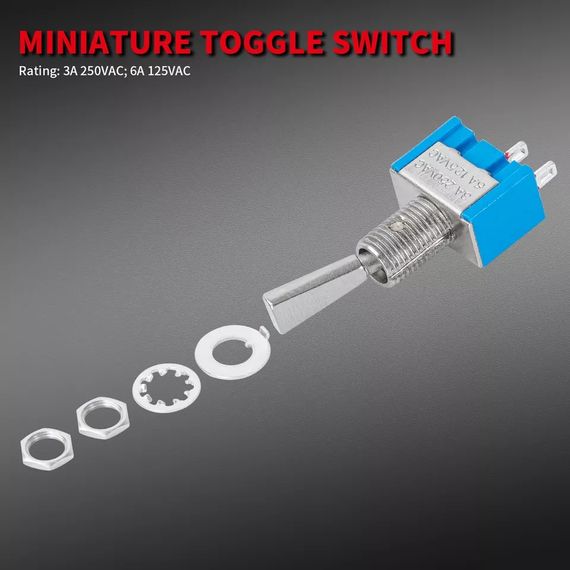 Перемикач mini тумблер для гітари електрогітари техніки on-on 6pin | Зображення 3
