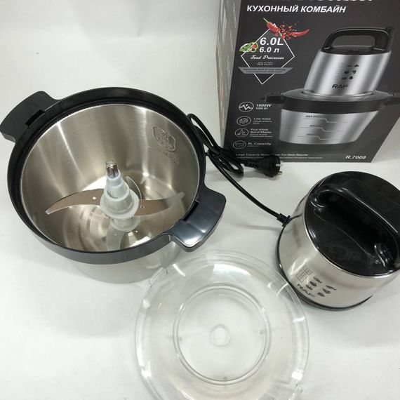 Блендер для кухні подрібнювач кухонний RAF R.7008 6 л 1600 Вт, Побутовий подрібнювач продуктів для дому AY-88 | Зображення 5