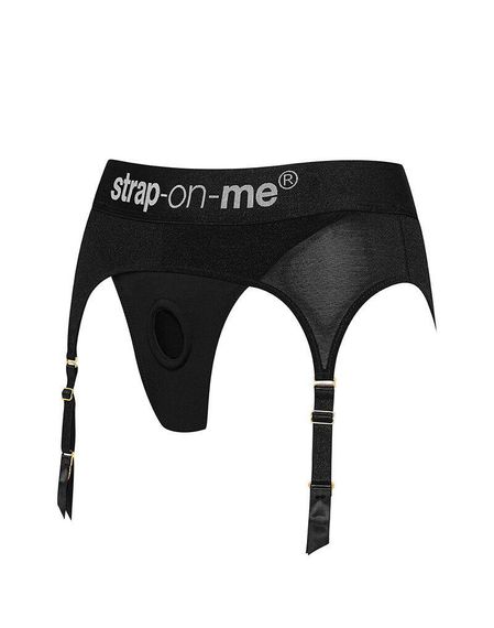 Трусы для страпона с подвязками для чулок Strap-On-Me REBEL HARNESS - L | Зображення 1