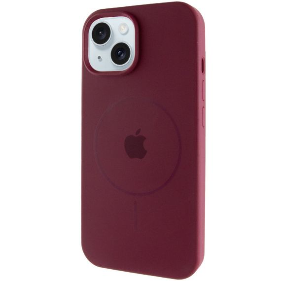 Чохол Silicone Case Full Protective (AA) with MagSafe для Apple iPhone 15 Plus (6.7") Бордовий / Plum