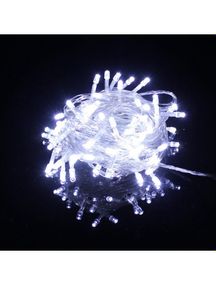 Світлодіодна гірлянда Led на 200 світлодіодів прозорий провід електрична з контролером Білий