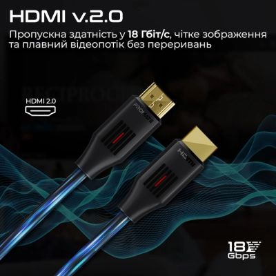 Кабель мультимедийный HDMI to HDMI v.2.0 prolink4k60-300 Promate (prolink4k60-300) | Зображення 6