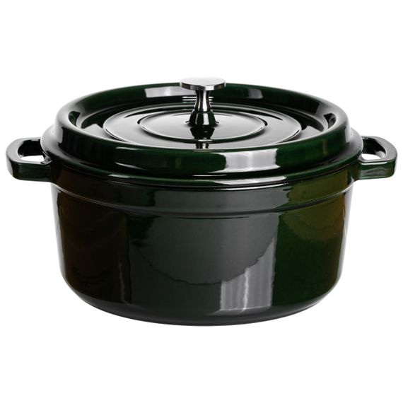Кокотниця чавунна емальована 4,5 л, малахіт Yiwu HP-FLG-11 green