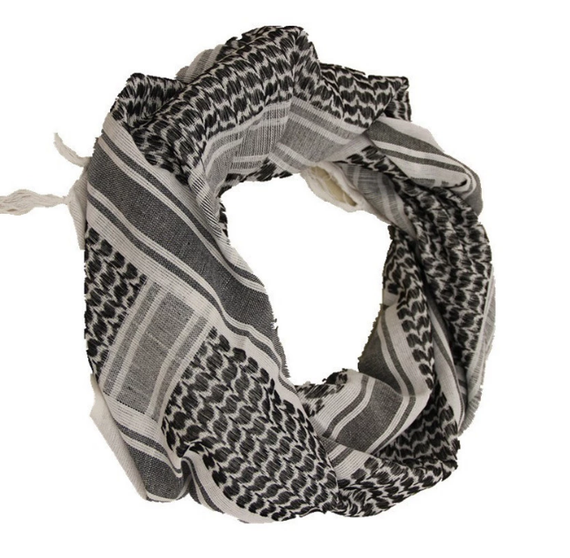 Платок шарф арафатка, шемаг, куфия 110см - Black/White | Зображення 3