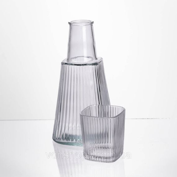 Кувшин 1 литр со стаканом 1 шт по 200 мл Прозрачный HP-19-PYF-1 | Зображення 1