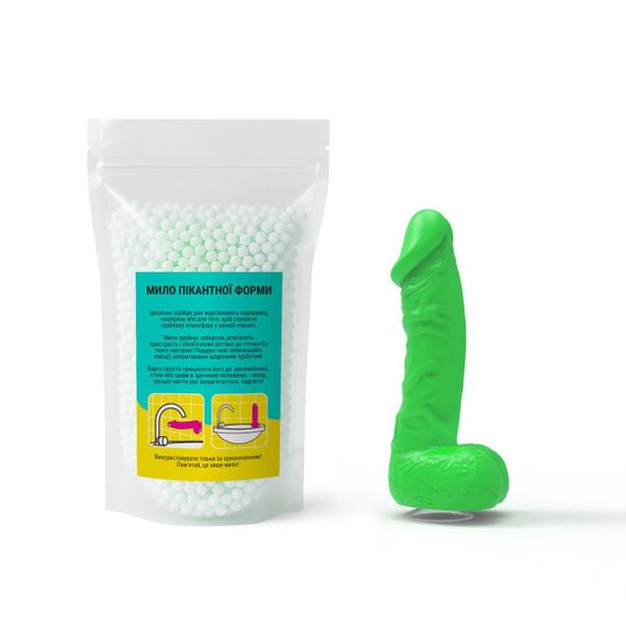 Крафтове мило-член із присоскою Чистий Кайф LARGE Green, натуральне sexstyle | Зображення 3