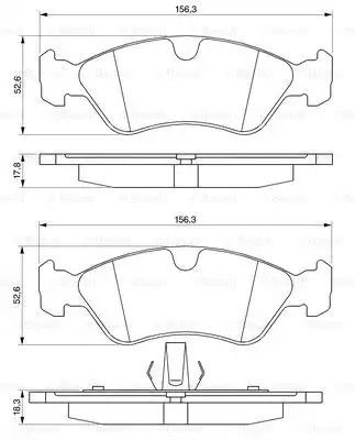 Колодки гальмівні дискові DAEWOO LANOS R14 передн.  BOSCH (0986491900) | Зображення 6