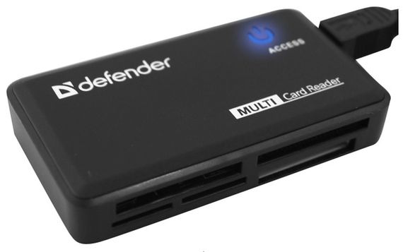 USB-хаб Defender Card Reader Optimus USB 2.0 Black (83501) | Зображення 1