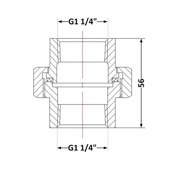 Згін "Американка" чавунна 1" 1/4 ВР | Зображення 1