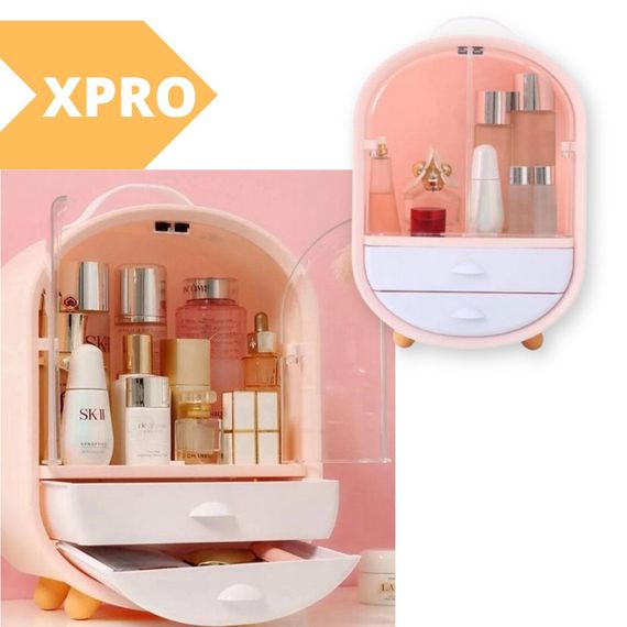 Вместительный органайзер для косметики XPRO W-19 Акриловый 3 секции Розовый (MER-14887_756) | Зображення 1