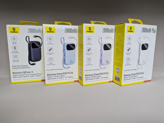 Павербанк 20000 mAh 45W Baseus EnerFill FC31 з LCD-дисплеєм, 4 портами та швидкою зарядкою голубий | Зображення 1