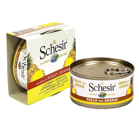 Корм Schesir Chicken with Pineapple Can вологий з куркою та ананасом 150 гр
