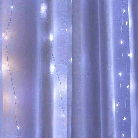 Світлодіодна гірлянда-завіса USB 200 LED 3x2м з пультом Блакитний (47719-708_214) | Зображення 4