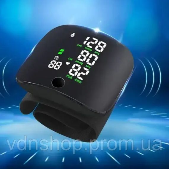 Автоматичний тонометр на зап'ястя від акумулятора 300 мАг / Розумний тонометр із сенсорним екраном та голосом | Зображення 1