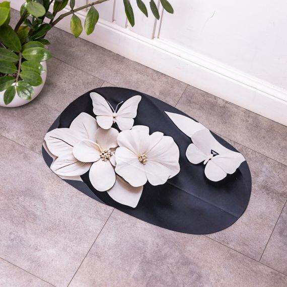 Килимок для ванної кімнати з 3D-ефектом Petal Relief 58*38 см діатомітовий Чорний HP-42-38 | Зображення 2