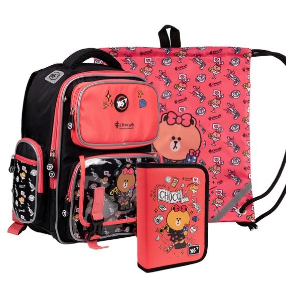 Шкільний рюкзак з пеналом та сумкою для взуття YES S-101 Collection Line Friends 559787 3 предмети