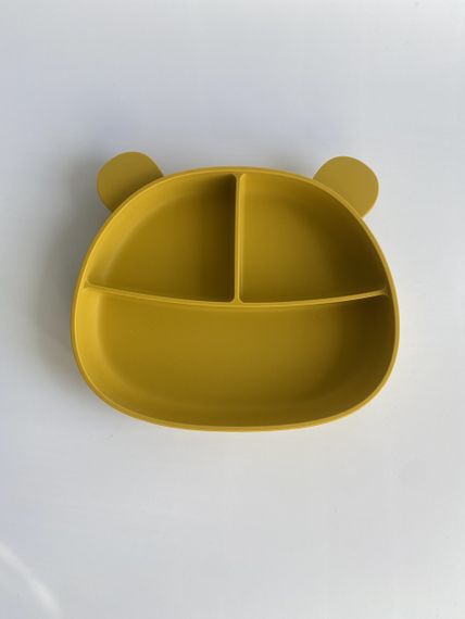 Силіконова секційна тарілка на присосці Ведмедик Манго