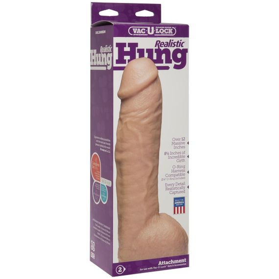 Фаллоимитатор Doc Johnson Realistic Hung - Vanilla, Vac-U-Lock, диаметр 7 см Sex Aura | Зображення 3