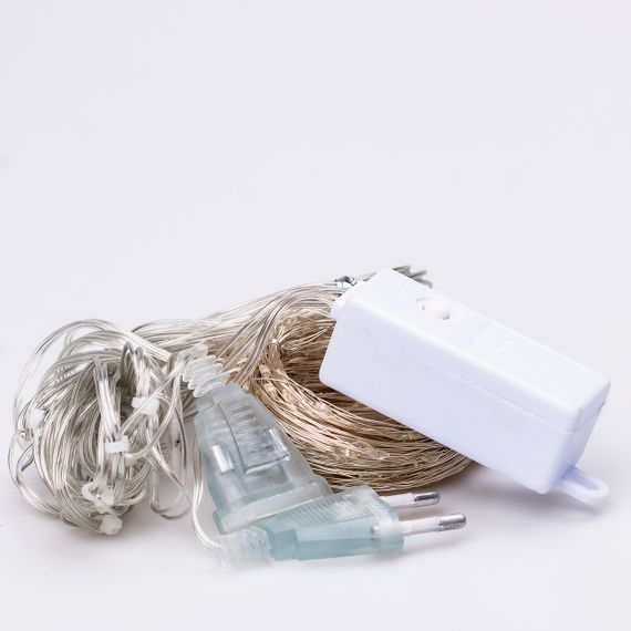 Гирлянда штора светодиодная GarlandoPro 200LED Роса 3х3м 8 режимов 10 нитей гирлянда роса на ёлке Белый 173307W | Зображення 7