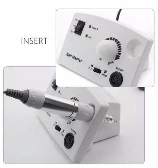 Фрезер для манікюру Nail Drill Pro ZS-602 65 Вт 45 000 оборотів з педаллю та насадками Білий | Зображення 3