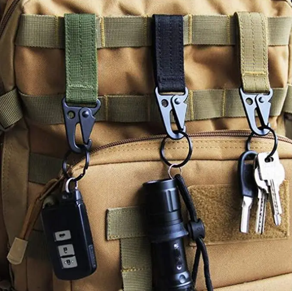Тактична пряжка карабін із кільцем для системи Molle, Primo TP1 набір 3 шт. - Black | Зображення 3