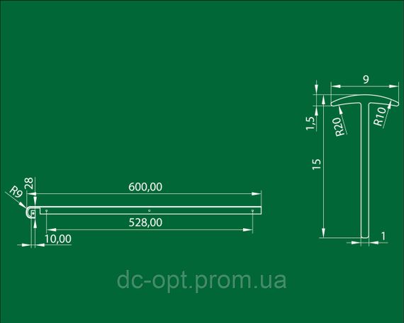 Планка стыковочная прямая на столешницу 28мм Чёрная U-образная ДС ОптимаЛайн | Зображення 2