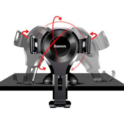 Универсальный автодержатель Baseus Osculum Type Gravity Car Mount Black (SUYL-XP01) | Зображення 3