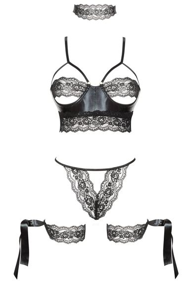 Комплект Beauty Night SHAQUILA SET mask, bracelets, thong Чорний L/XL | Зображення 4