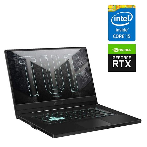 Ігровий ноутбук Asus TUF Dash FX516PM-HN013T / 15.6" (1920x1080) IPS / Intel Core i5-11300H (4 (8) ядра по 3.1 - 4.4 GHz) / 16 GB DDR4 / 1000 GB SSD / nVidia GeForce RTX 3060, 6 GB GDDR6, 192-bit б/в