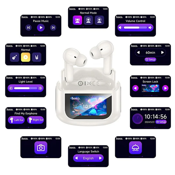 Бездротові навушники Hoco EQ21 Sandy with Touch Screen ANC+ENC | Зображення 1