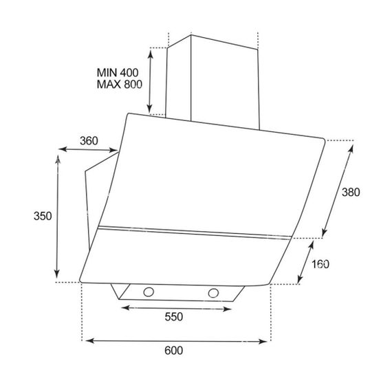 Витяжка похила скло GVN 3521 B Grunhelm | Зображення 5
