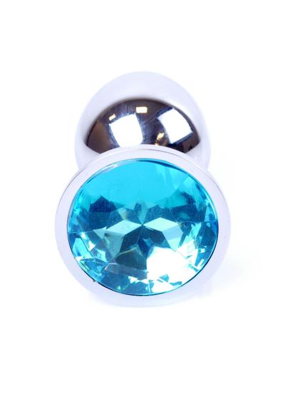 Анальна пробка - Jewellery Silver Plug Light Blue | Зображення 1