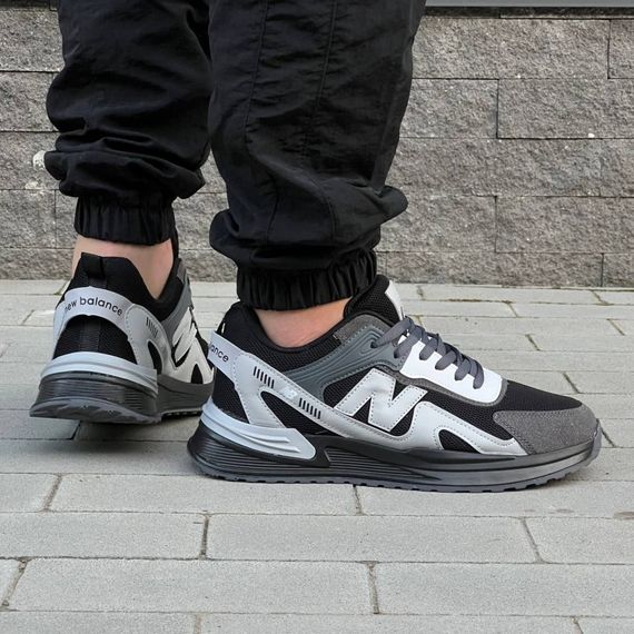 Кросівки New Balance матеріал текстиль/замш колір сірий,чорний, білий | Зображення 1