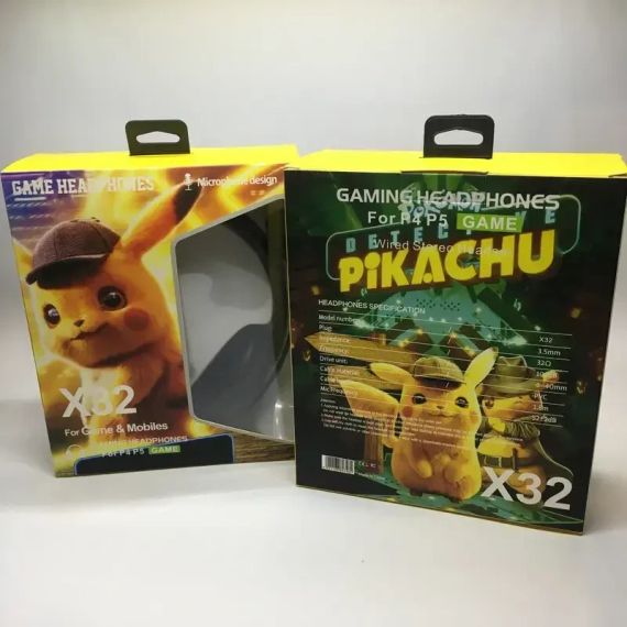 Навушники ігрові PIKACHU X32 провідні з мікро. | Зображення 1
