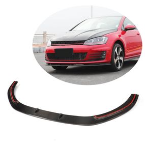Накладка на передній бампер Lip V2 (для GTI HB 2012-2017, Карбон) для Volkswagen Golf 7/E-Golf рр