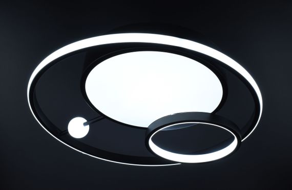 Люстра світлодіодна стельова LED світильник для квартири на стелю лед з пультом 26530 Чорний 9х50х50 см. | Зображення 7