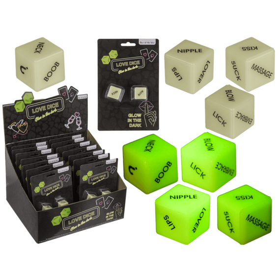 Неонові кубики Love Dice Glow In The Dark, 2 шт. Sex Aura