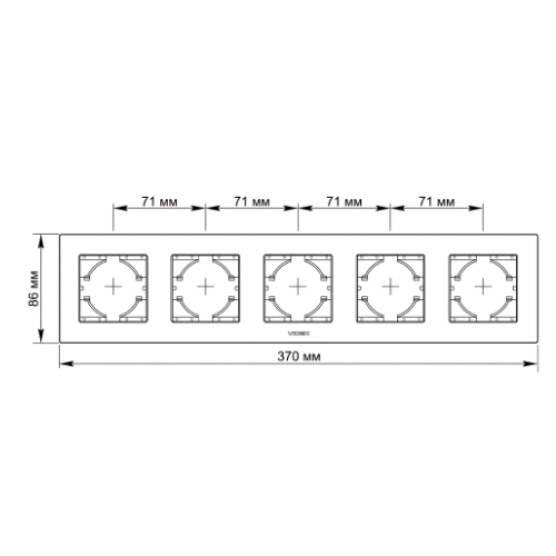 BINERA біле скло Рамка горизонтальна 5-а Videx | Зображення 2