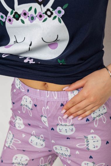 Пижама женская с принтом, цвет синий, 243R15664 | Зображення 4