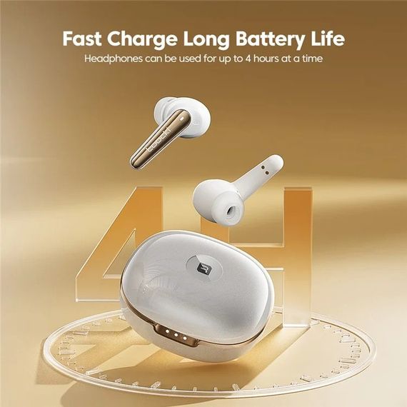 Беспроводные наушники TOOCKI TQ-EJ22 Bluetooth, с функцией шумоподавления - Белые | Зображення 2