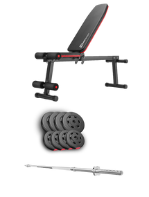 Набор Hop-Sport Premium 39кг со скамьей HS-1010 Pro и штангой