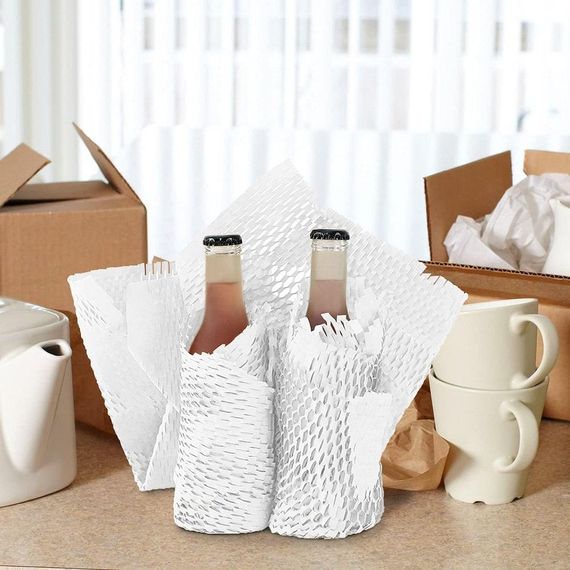 Cотовая крафт-бумага PaperPack, рулон - 30 см х 20 м, белая | Зображення 7