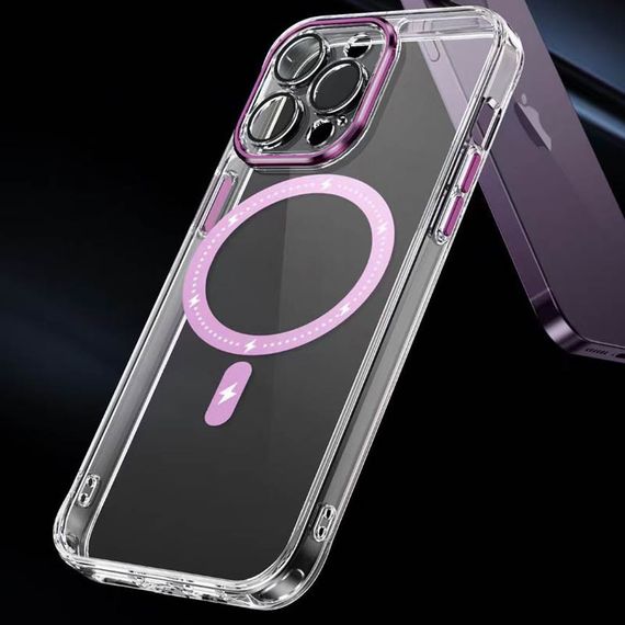 Чехол TPU+PC Colorful with MagSafe для Apple iPhone 12 Pro Max (6.7") Pink | Зображення 6