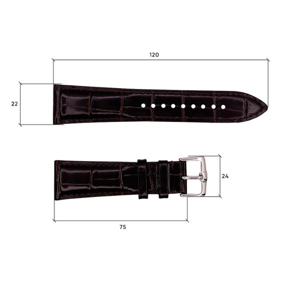 Кожаный ремешок Premium 22х18 мм. Brown | Зображення 2