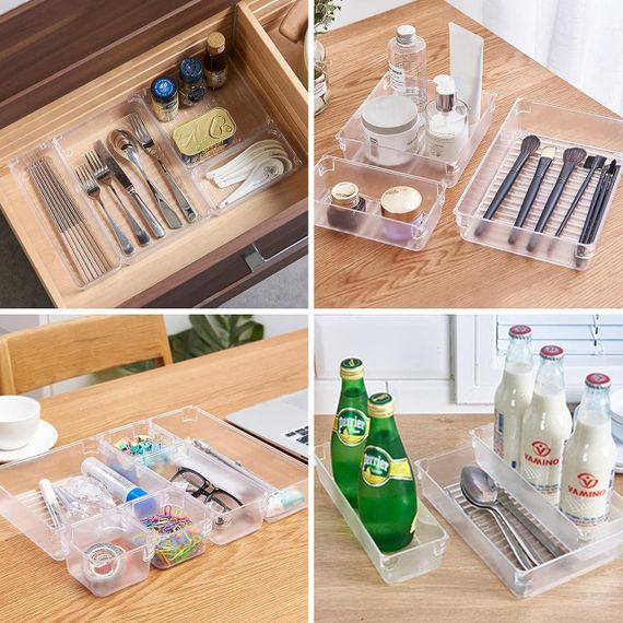 Набір органайзерів для шухляд Yosemy, 16 шт, антиковзкі роздільники, різні розміри, для кухні, косметики, офісу | Зображення 1