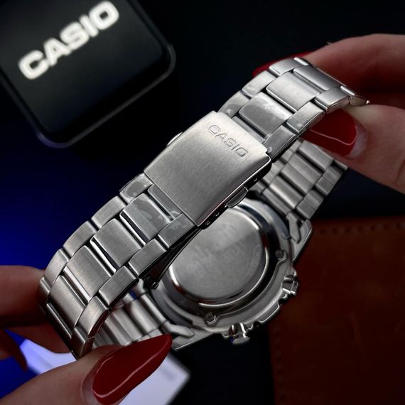 Класичний Чоловічий годинник Casio AMW-880D-1A стальний, водонепроникний, Японія | Зображення 5