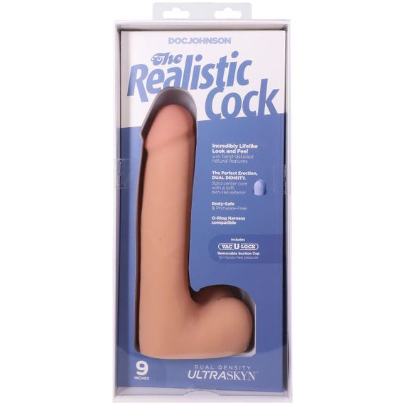 Фалоімітатор Doc Johnson The Realistic Cock ULTRASKYN - 9 Inch with Balls Vanilla Sex Aura | Зображення 9