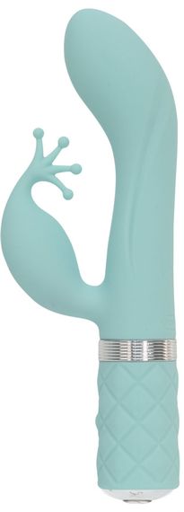 Розкішний вібратор-кролик Pillow Talk - Kinky Teal з кристалом Сваровські, потужний